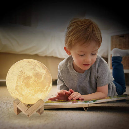 Moonlit Magic: 3D Print Time-table LED Moon Lamp – Perfect for Bedside or Desk!