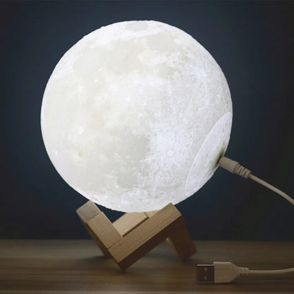 Moonlit Magic: 3D Print Time-table LED Moon Lamp – Perfect for Bedside or Desk!