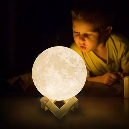 Moonlit Magic: 3D Print Time-table LED Moon Lamp – Perfect for Bedside or Desk!