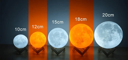 Moonlit Magic: 3D Print Time-table LED Moon Lamp – Perfect for Bedside or Desk!